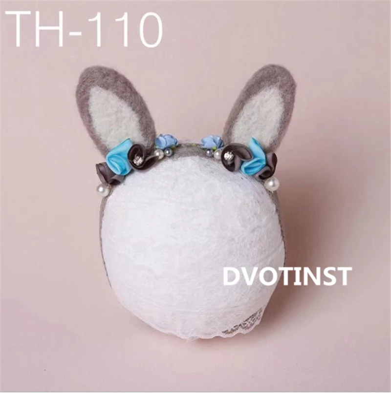TH110 Dvotinst/реквизит для фотосъемки новорожденных; милый головной убор с ушками единорога; головной убор; фон для фотосъемки в студии - Цвет: TH110