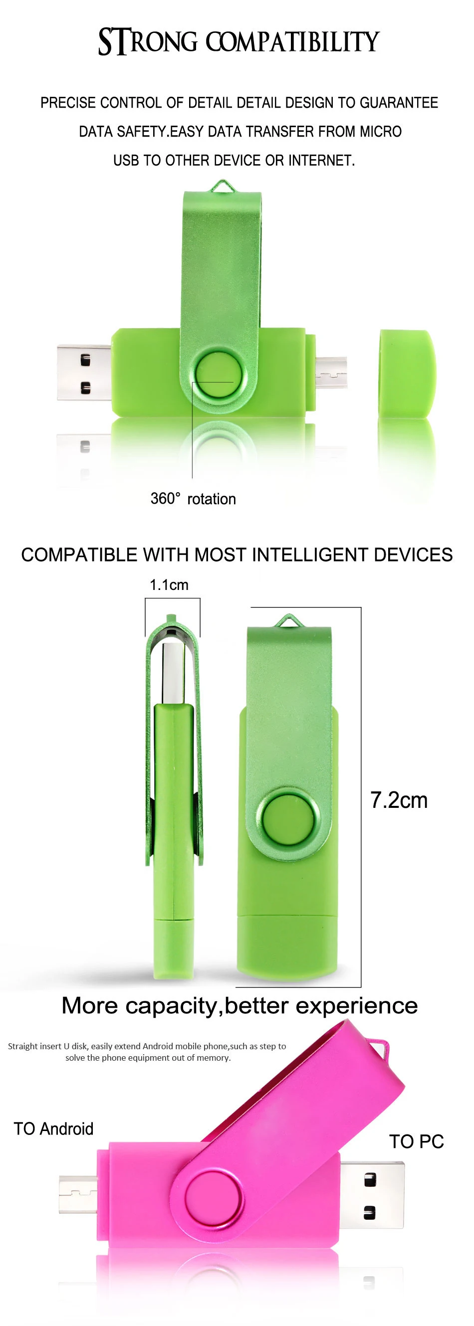 Новый Usb OTG USB флеш-накопитель для смартфона/планшета/ПК 8 ГБ 16 ГБ 32 ГБ 64 ГБ Флэшка высокоскоростная флеш-накопитель