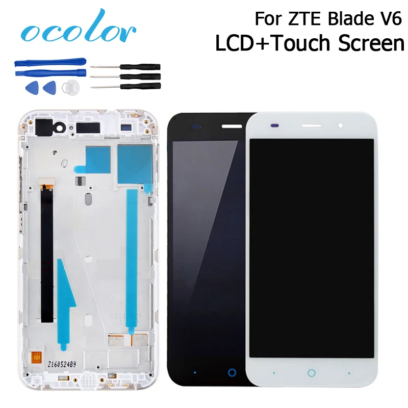 

ocolor For ZTE Blade V6 LCD Display+Touch Screen With Frame 100% Good Screen Digitizer Replacement For ZTE Blade V6 With Tools