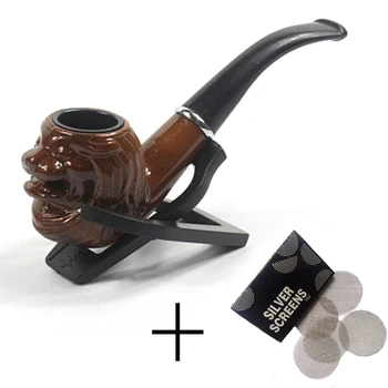 

Lion head shape Resin Pipes Chimney Filter Smoking Pipe Tobacco Pipe Cigar Gifts Narguile Grinder Smoke Mouthpiece+Filter