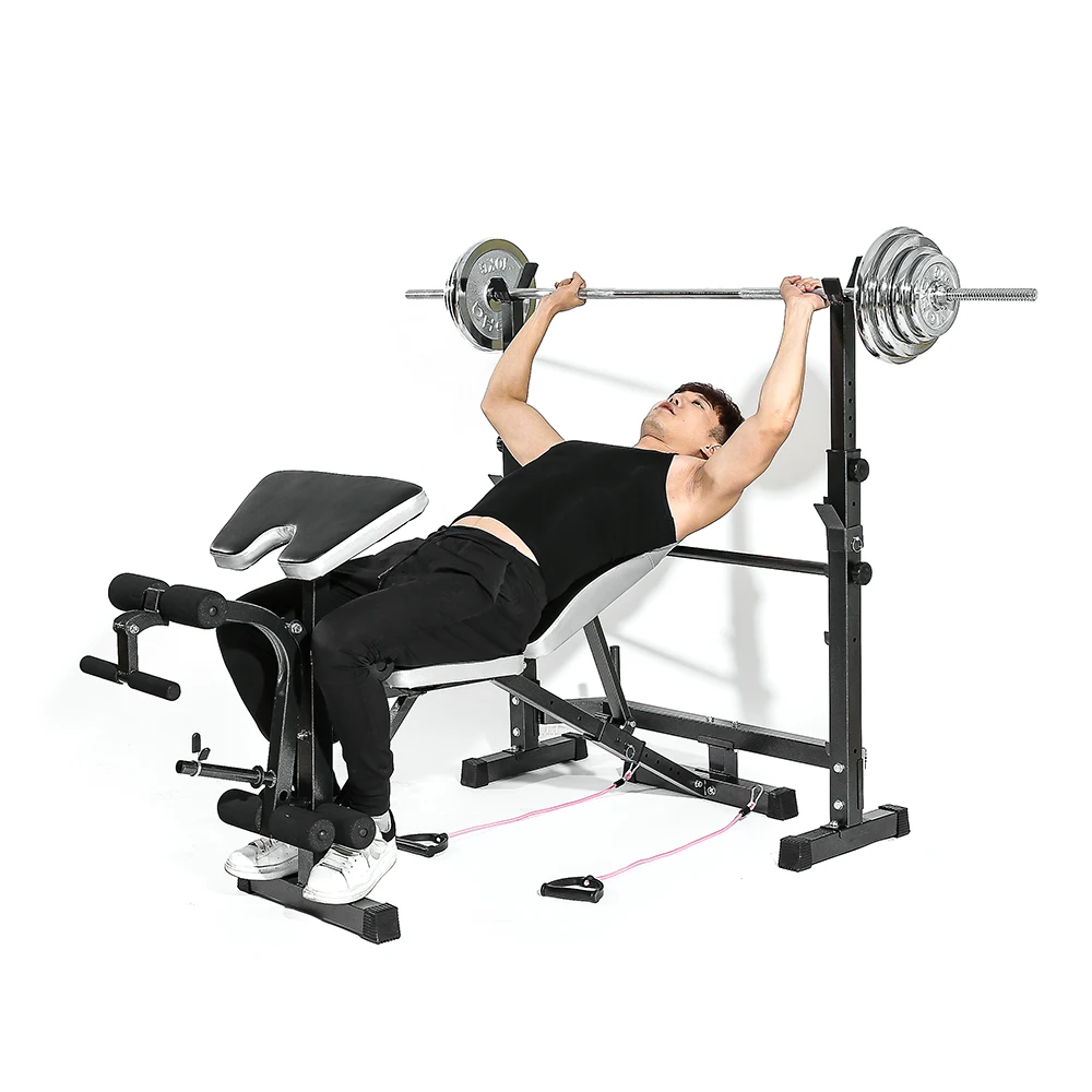 

Slimming Home Gym Multi-Station Weight Bench Press Incline Flat Decline Sit Up Bench Weight AB Bench Board Barbell Squat Rack