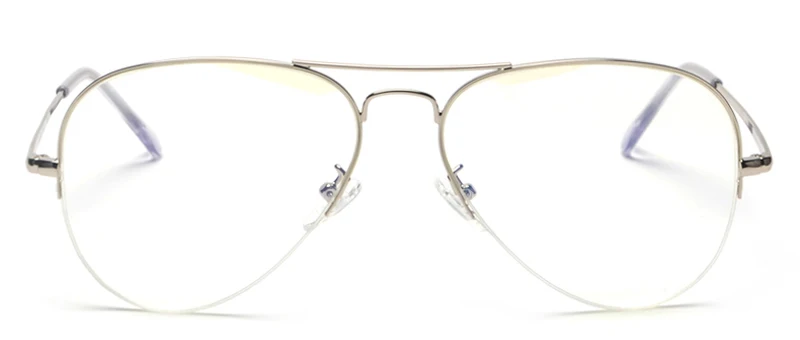 Peekaboo мужские Оптические очки, оправа из розового золота очки против голубого излучения, компьютерные очки, оправа для женщин, половинная оправа из металла - Цвет оправы: silver with clear