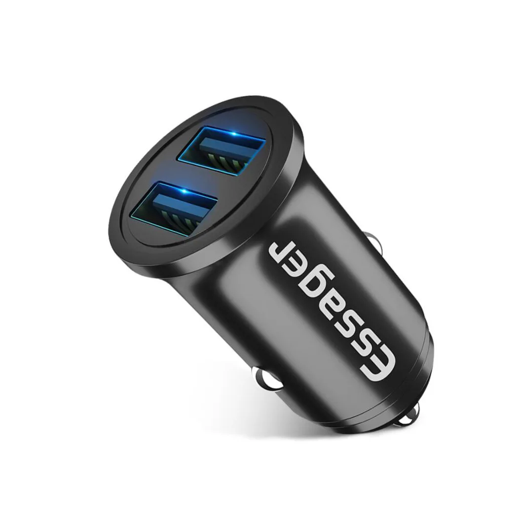 ESSAGER Быстрая зарядка двойной зарядное устройство USB для iPhone xs для samsung для Xiaomi Mini USB быстрая зарядка автомобиля зарядное устройство для мобильного телефона