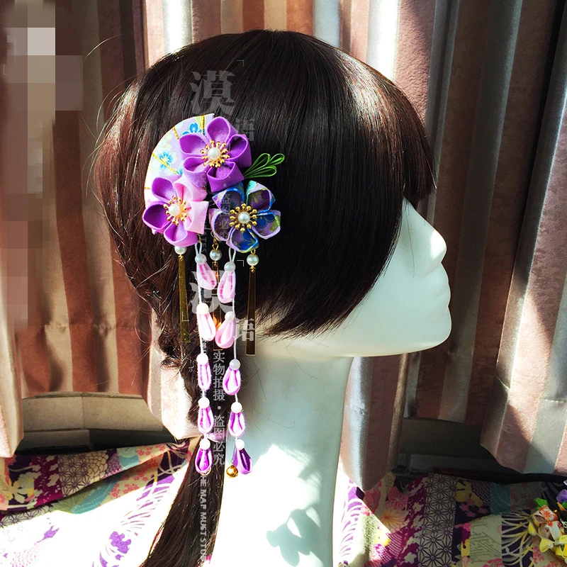 Японское кимоно шпилька классический головной убор цветок хлопок головной убор повязка ручной работы много цветов на выбор