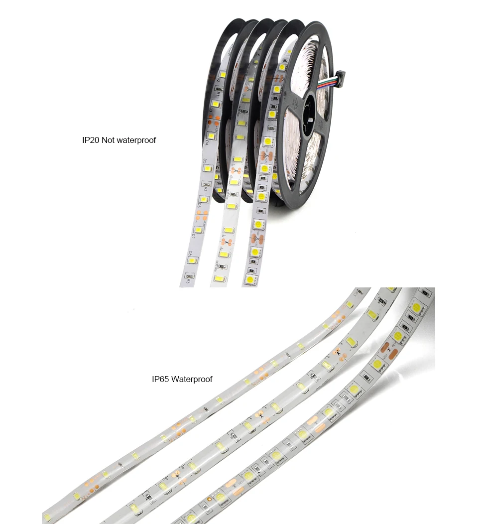 5 м SMD 2835 3528 5630 5050 водонепроницаемая RGB Светодиодная лента 60 Светодиодный s/M DC12V гибкий светодиодный светильник-гирлянда лента для украшения дома лампа