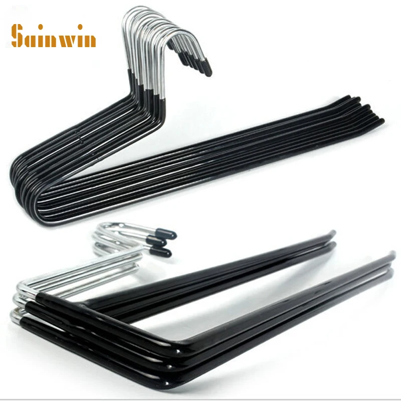 

Sainwin 5pcs/lot 35cm Hight Quality Metal Dip Hanger Pants Single Double Layer Slip-resistant Hangers For Clothes Racks