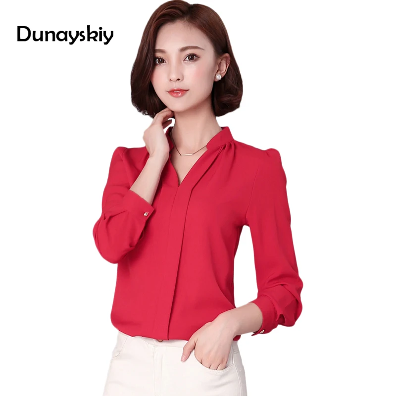New Arrival Spring Blouse Women White Shirt Long Sleeve Office Ladies