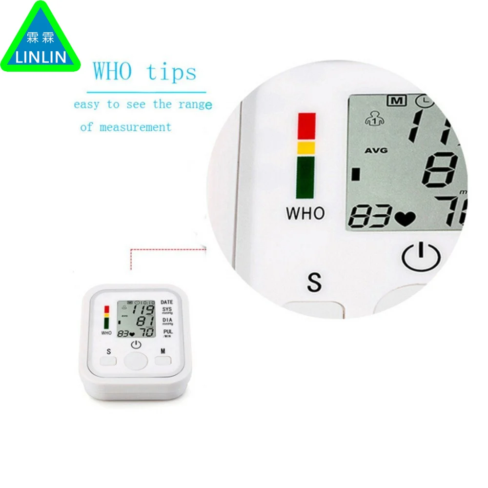 Домашний медицинский 1 шт. цифровой ЖК-монитор артериального давления на руку измеритель сердечного ритма тонометр для автоматического измерения