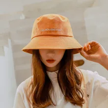 Весна Лето Студенческая дорожная Солнцезащитная Рыбацкая шляпа Повседневная складывающаяся с буквами для переноски женские шляпы-ведра