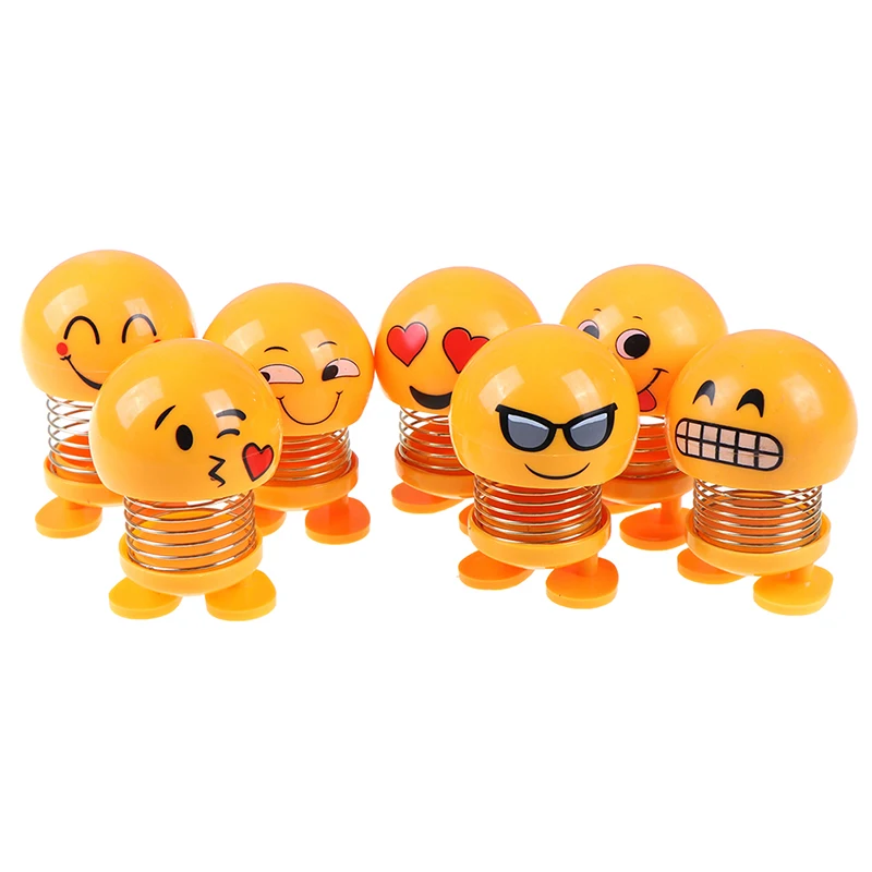 Cute Smile Expression Pack Spring Shaking Head Doll Car Interior Shaking Sound Explosion Section Villain Toy Store Toys For Boy