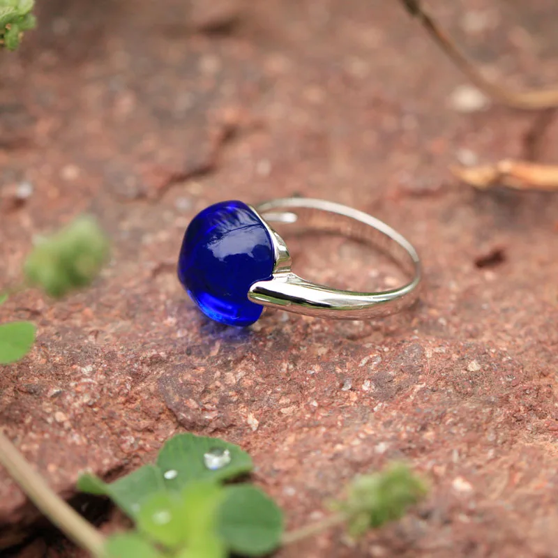8 цветные кольца для Для женщин Обручение большой синий красный прозрачный камень женское кольцо с Цирконом Свадебные Bague Размеры 6 7 8 9 10 11 12 - Цвет основного камня: Platinum Dark Blue