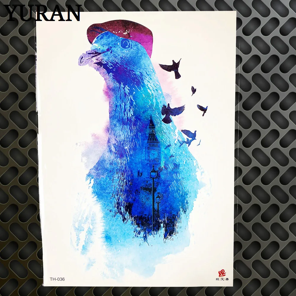 Blauwe Vogel Tijdelijke Tattoo Sticker Vrouwen Body Art Nep Water Trasnfer  Tattoo Plakken Aquarel Papegaai Tatoo Vogels Vlinder Decal - AliExpress, image size:1000x1000