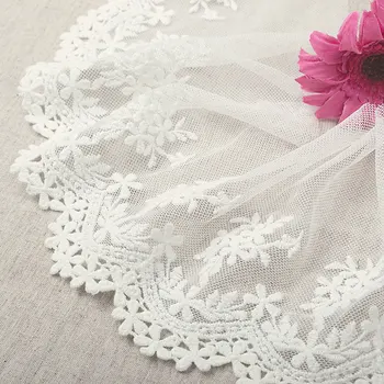 

13cm high soluble flower handmade + Net / lace embroidery