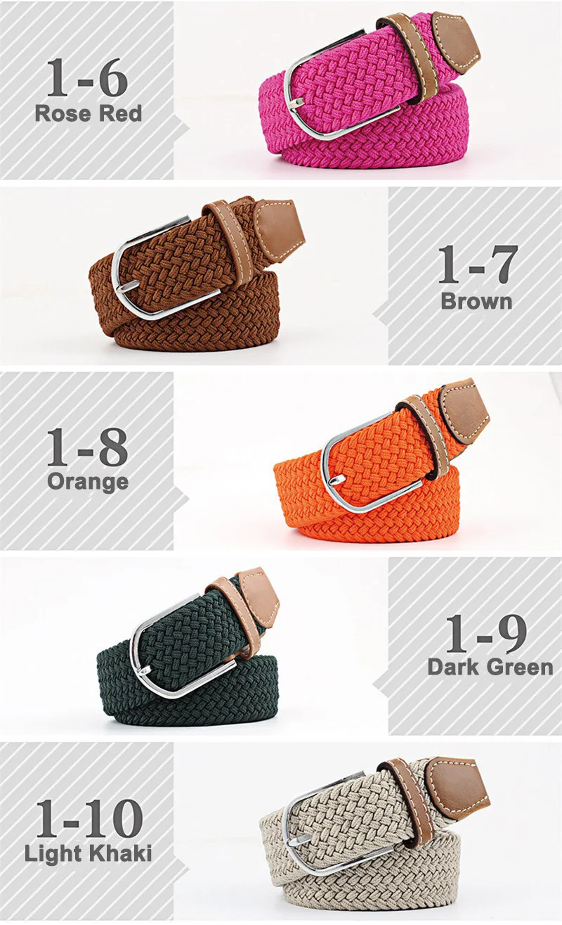 Hoge Kwaliteit Modieuze Elastische Canvas Riemen voor Vrouwen Gebreide Gesp Verstelbare Riem Mannelijke Canvas Riemen voor Jeans 26 Kleuren NIEUWE