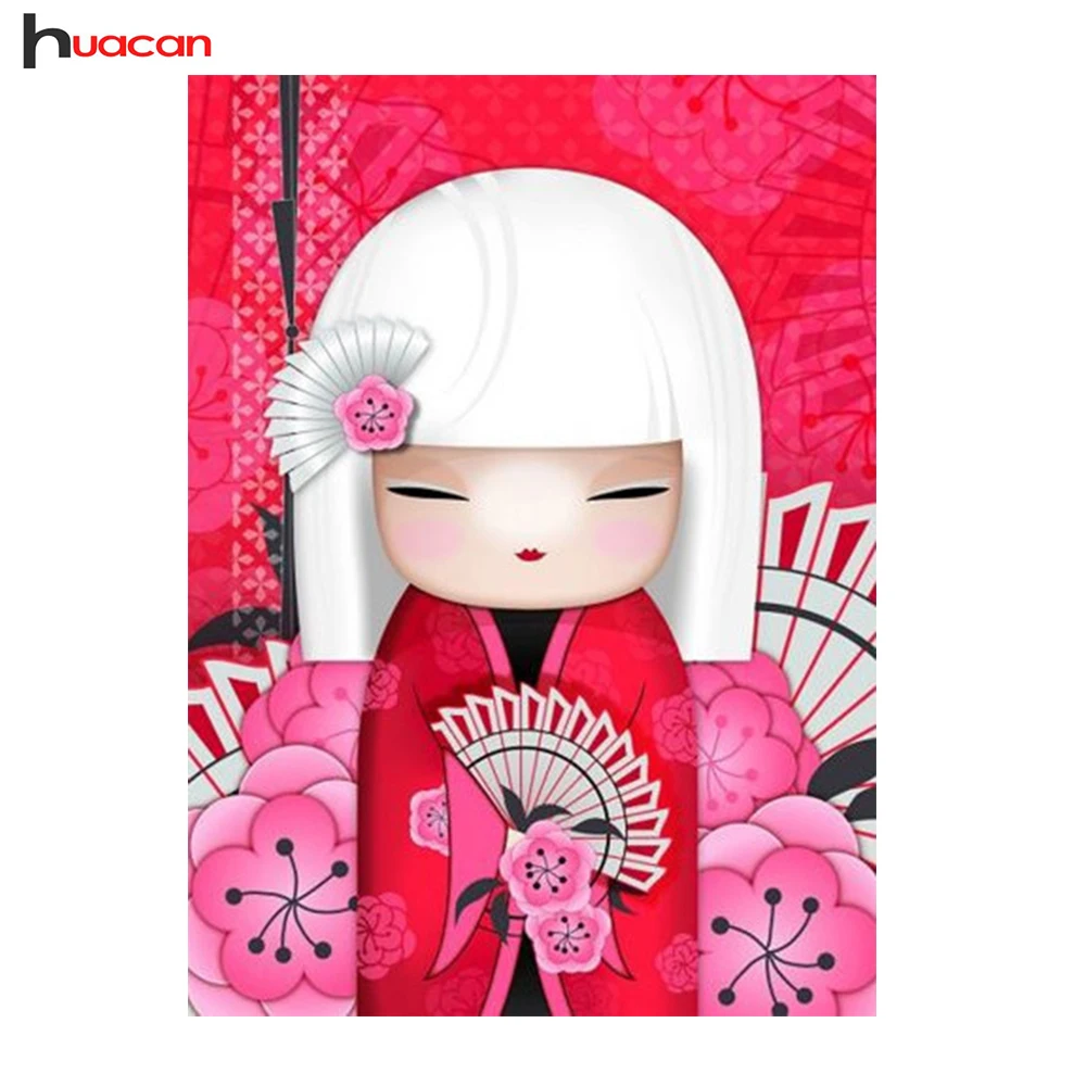 

Huacan Cute Dolls Diamond Mosaic Cartoon Pictures Cross Stitch Diamond Embroidery Needlework Painting Full Kits