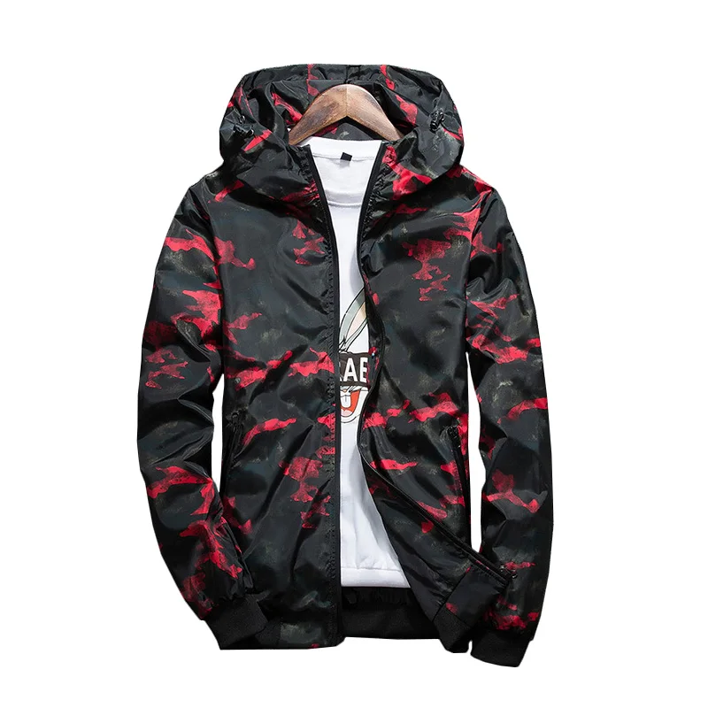 

Jacket new Spring Autumn Mens Casual floral Camouflage Hoodie Jacket Men Waterproof Clothes Mens Windbreaker Coat Male Outwear