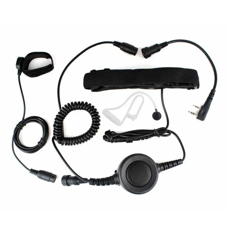 New Hook Earpiece Headset Microphone 2 Pin Heavy Duty PTT Vibration