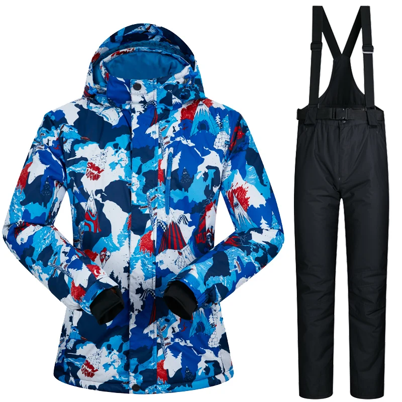 

New Mens Ski Jacket And Pant Waterproof 10000 Super Warm Male Snow Jacket Winter Outdoor Skiing And Snowboarding Clothes Brands