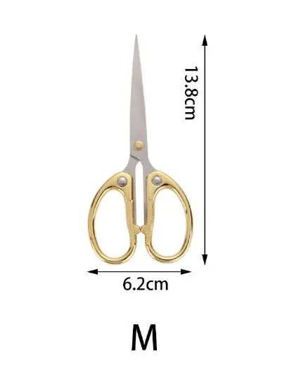 Профессиональные портновские ножницы Бытовая Вышивка Шитье ножницы прямой резак для ткани Швейные ножницы - Цвет: Gold M