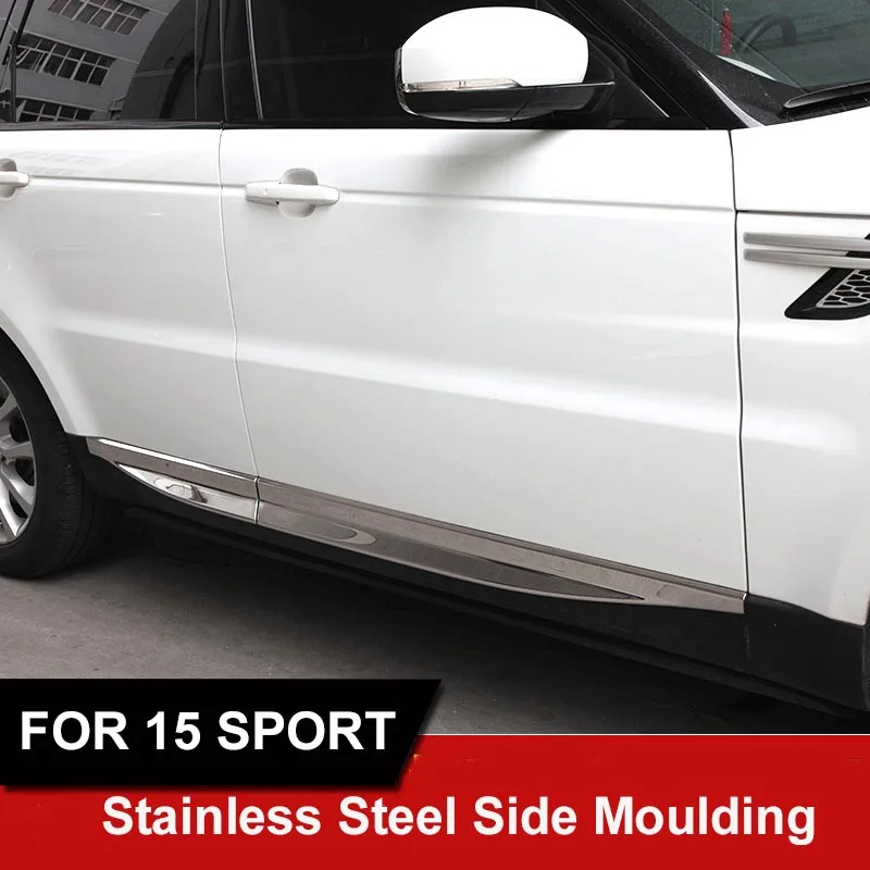 

Side Door Lining Body Moulding Trim Cover Protector Garnish For 2015 2016 Land Range Rover Sport Chrome Styling Accessories