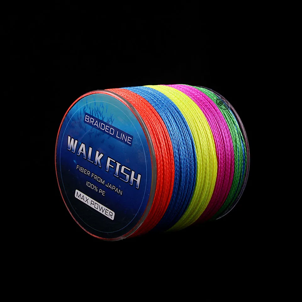 WALK FISH 100 м 4 нити мультифиламентная ПЭ плетеная леска 0,3-12,0# 8-150LB супер сильная плетеная леска рыболовные линии - Цвет: Multi