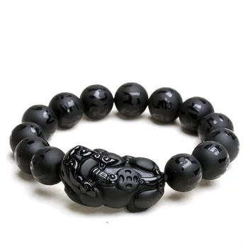 

Drop Shipping Natural Rainbow Obsidian Round Beads Bracelet Lucky Amulet Six-word Mantra Bracelet For Women Men Gift