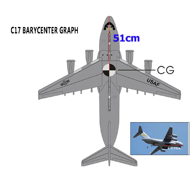 C 17 транспорт большой RC самолет UAV 1470 мм размах крыльев EPO сборка аэрофотосъемка DIY