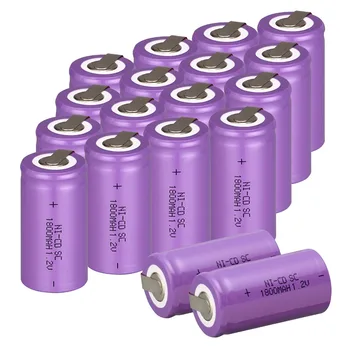 

2~15Pcs Anmas Power 1.2V 1800mAh Ni-Cd Sub C SC NiCd Rechargeable Battery Batteries & Tab Purple Color