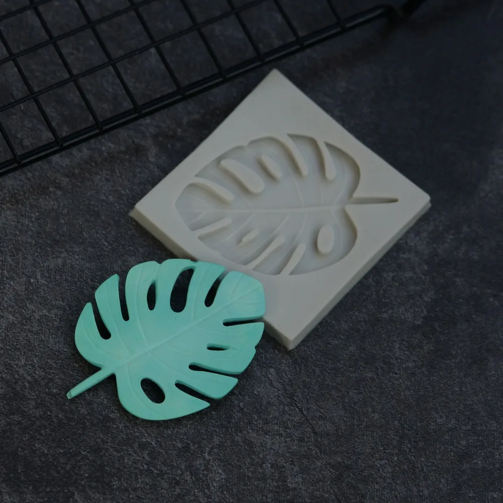 3D силиконовая форма в форме листьев Monstera папоротник черепаха лист помадка