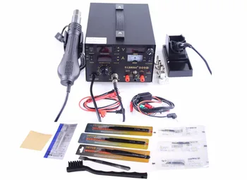 

SAIKE 909D 220V or 110V Upgrade 3 in 1 Hot air gun rework station Soldering station dc power supply+gifts