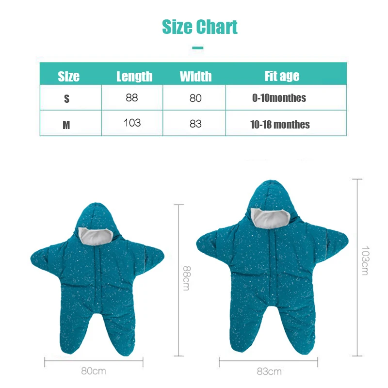 Baby Stroller Sleeping Bag Winter Warm Sleepsacks Robe For Infant Starfish Wheelchair Envelopes For Newborns Footmuff Baby Sleep