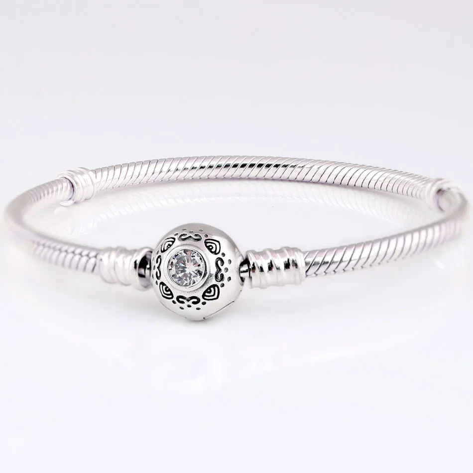 

New 925 Sterling Silver Bracelet Princess Jasmine & Aladdin With Star Clasp Snake Bracelet Bangle Fit Bead Charm Pandora Jewelry