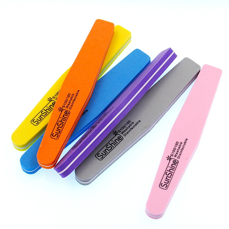 

5Pcs/Lot Sunshine Nail File Sponge Diamond Nail Buffer File Double-side Washable 100/180 Nail Buffer For Nail Buffing Tools
