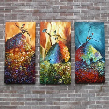 

Colorful Dancer Canvas Painting Art 100% Hand-painted Modern Abstract Oil Painting On Canvas Wall Art Gift No Framed Decor