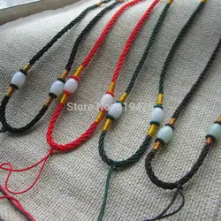 10 шт./лот Китайский традиционный нейлон с овальными бусинами кулон шнур веревка для цепочки и ожерелья красные, черные коричневый зеленый