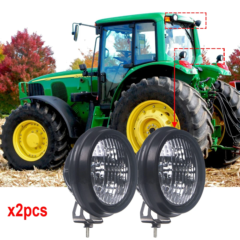 

RE19079 AR85260 70269614 A145495 131368C92 LED Work Light 40W Round bottom Mount Flood Beam Includes Short & Long Bezels x2pcs
