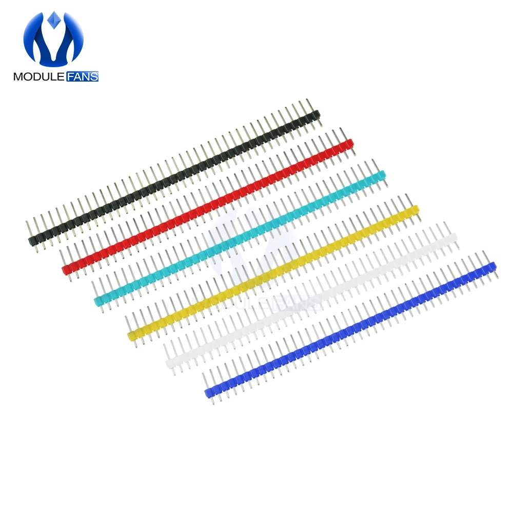 

10Pcs Diy Electronic Kit One Single Row 40Pin 2.54mm Round Female Pin Header Black Red Blue Yellow White Green 40P DIP 40
