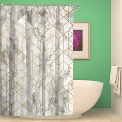 Мраморная Геометрическая Печать плесени доказательство полиэстер занавески для душа моющиеся водостойкие занавески для ванной комнаты
