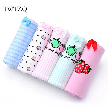 

TWTZQ 5Pcs/Lot Sexy Vegetables Printed Women Panties Cotton Stripe Lady Panties Women Underwear Briefs Female Lingerie 2NK029