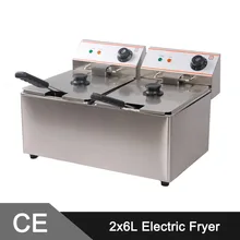 12L Electric Commercial Deep Fryer Double Tank Double Basket Stainless Steel Bench Top