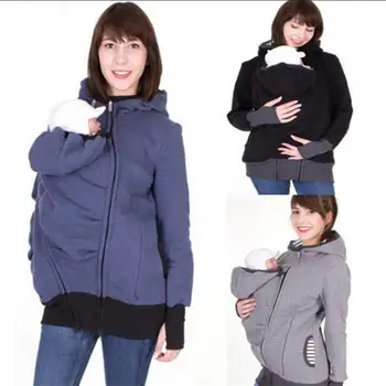 

2019 Europe America multi-function three-in-one kangaroo mother hooded ladies Sweatshirt childcare bag removable 201921