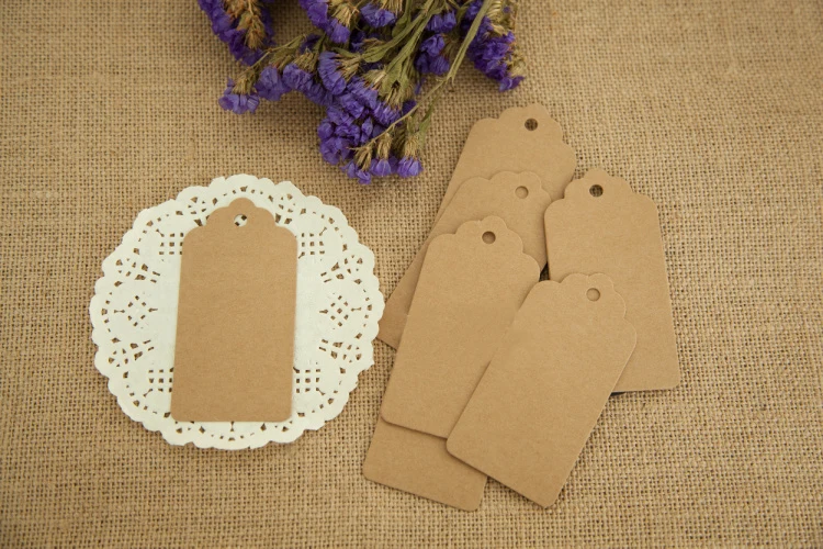 

5000pcs 9*4.5cm Flower Head Brown Kraft Paper Price Tags DIY Gift Tags For Handmade Cake/clothing/Wedding/Party Gift Bags/boxes