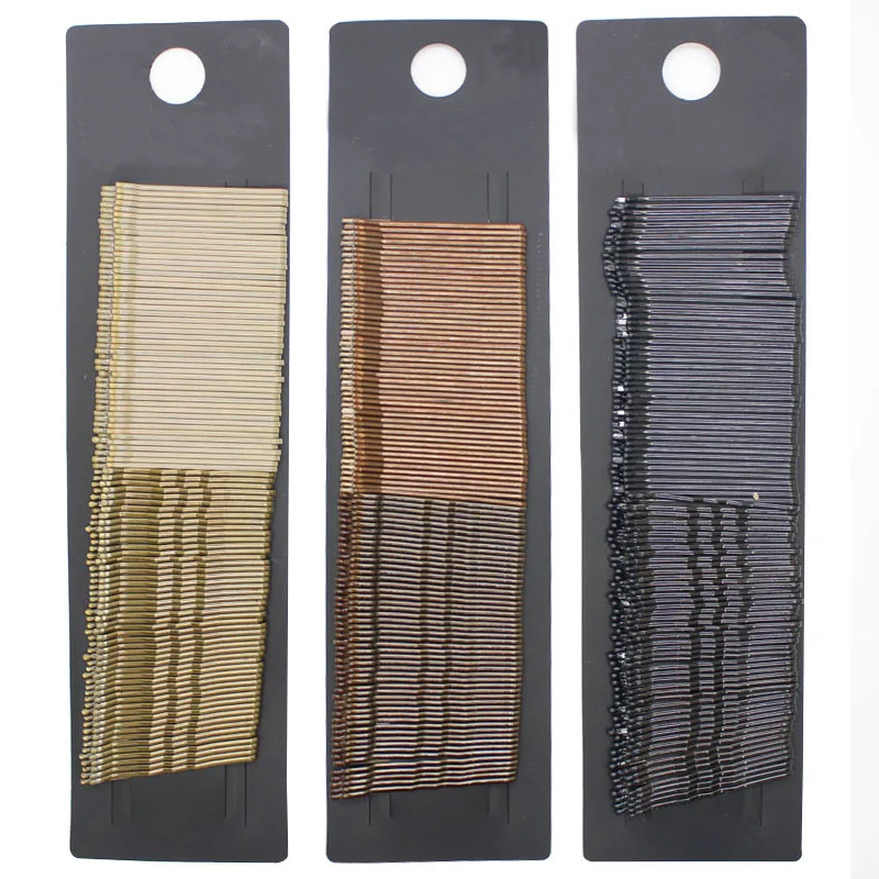 100 Pcs set Black Brown daily use bobby pins classic simplicity hair clips for girl women