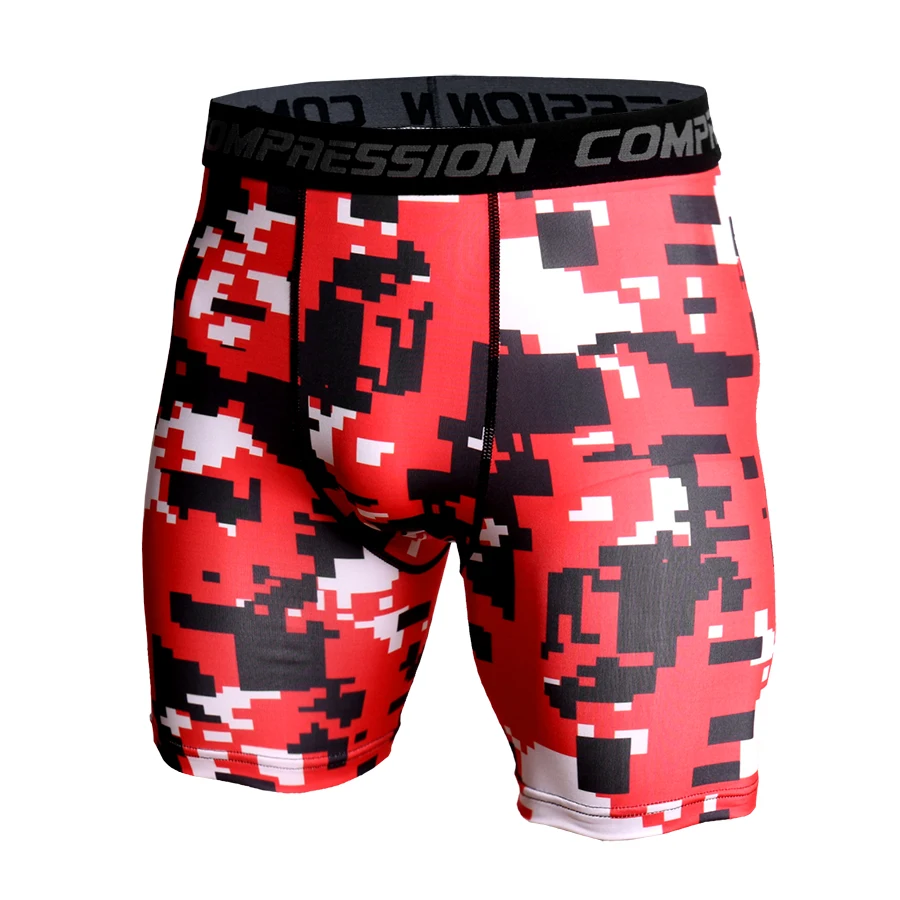 

2018 Camouflage Shorts Men Panelled Compression Shorts Bottoms Tights Fitness Leggings Bodybuilding Under Wear Short Joggers Men