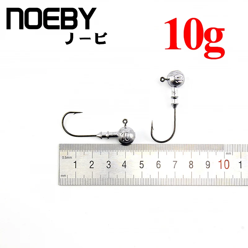 NOEBY 50 шт-30 шт 5 г/7,5 г/12 г/15 г Новинка Высокое качество джиг голова крючок джиг оснатка приманки рыболовные крючки для мягкой приманки рыболовные снасти