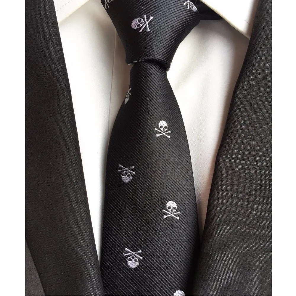 

Halloween Slim Ties for Men Skull Tie Party 2019 new