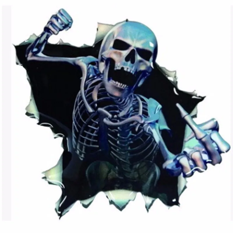 

1PC NEW Creative Car Sticker 3D Skull Car Hoods Trunk Thriller Rear Window Reflective Decal Auto Covers Waterproof Car Styling
