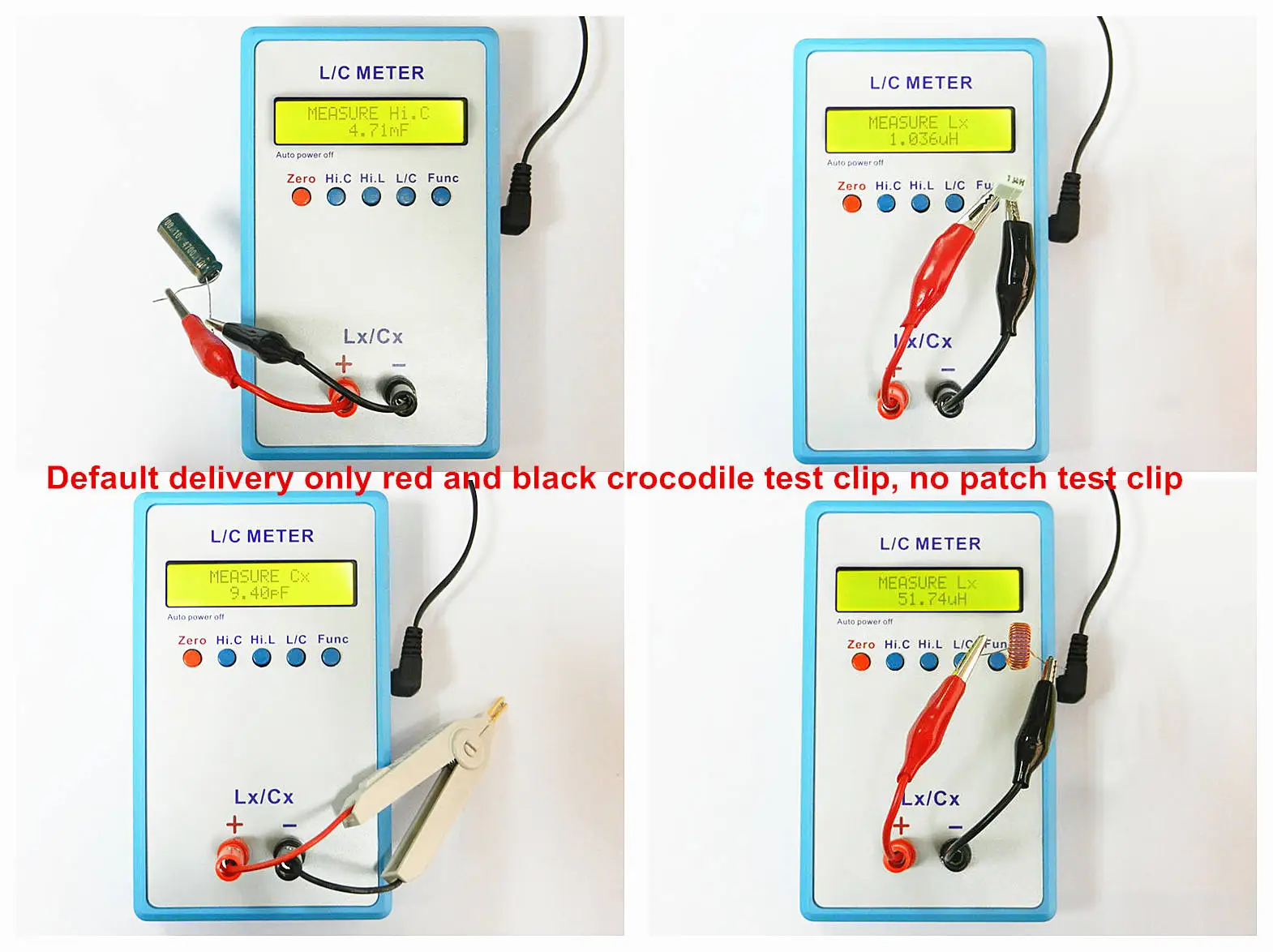 JUNTEK LC-200A цифровой ЖК-измеритель емкости индуктивности LC метр 1pF-100mF 1uH-100H измеритель емкости с патчем тестовый зажим