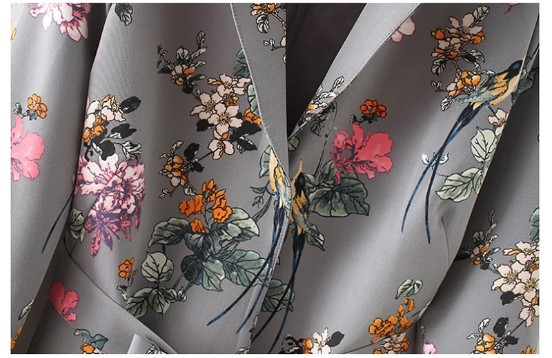 2018 Spring And Summer Women Suit New European Fashion Medium And Long Printed Long-Sleeved Belt Top Casual Small Suits D8A157 (5)