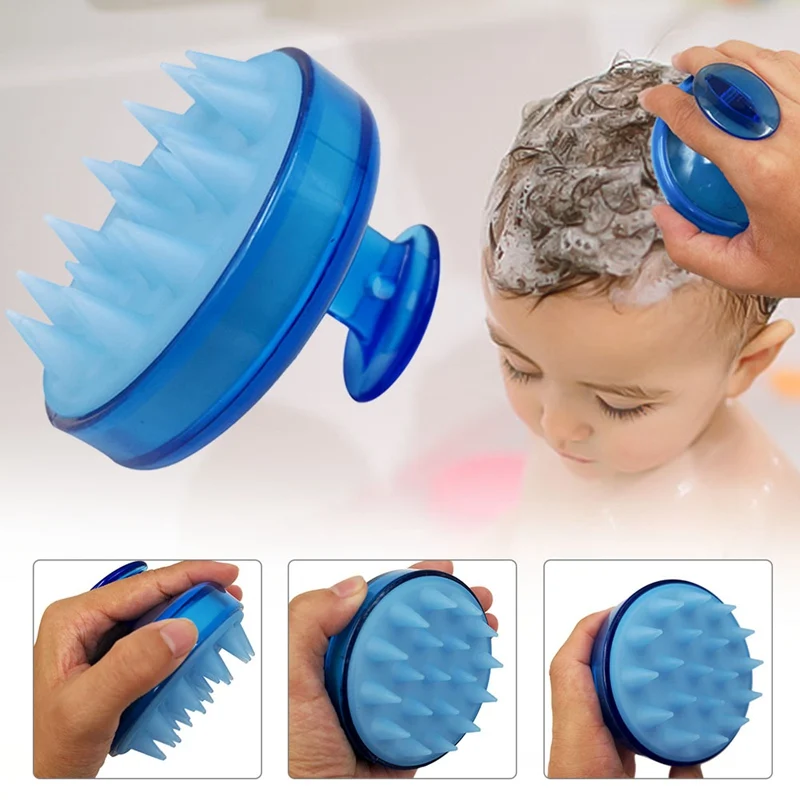 1 Pc Shampoo Comb Silicone Teeth Hair Scalp Soft Massage Brush Hair